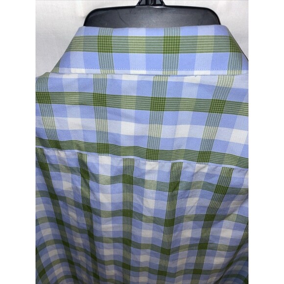 Egara Men’s Dress Shirt Size 2XL Blue Green Plaid Business Formal City Wedding - Picture 9 of 12